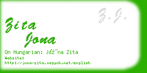 zita jona business card